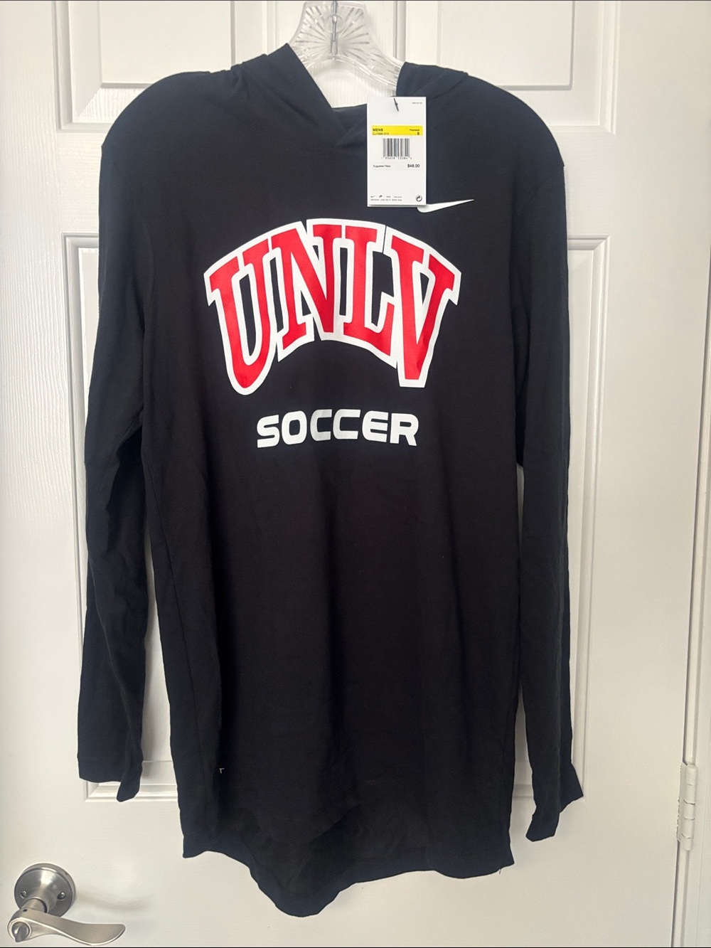 Nike Black Hoodie with Red & White UNLV Soccer Graphic